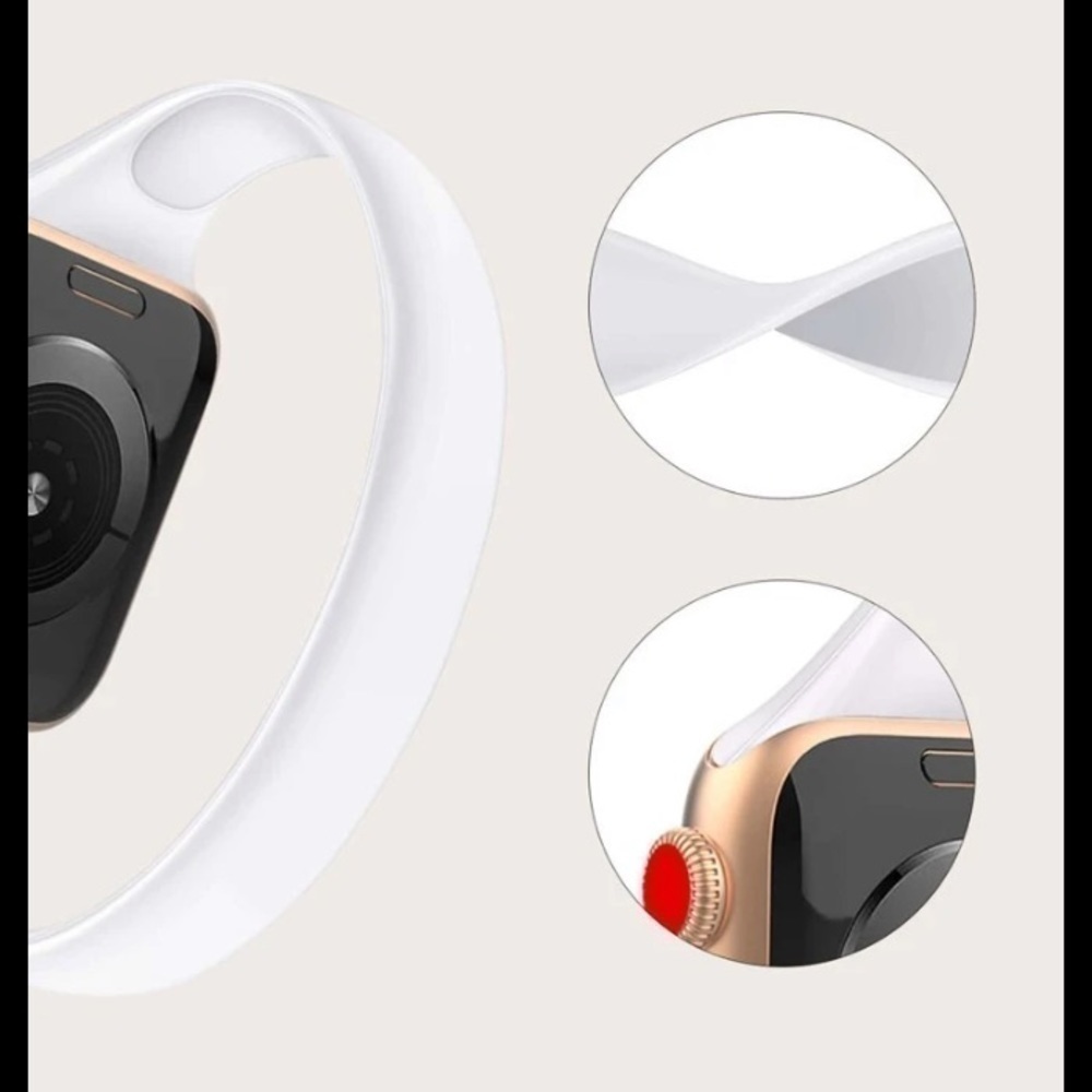 NEW simple white Apple Watch silicone band - Picture 4 of 6
